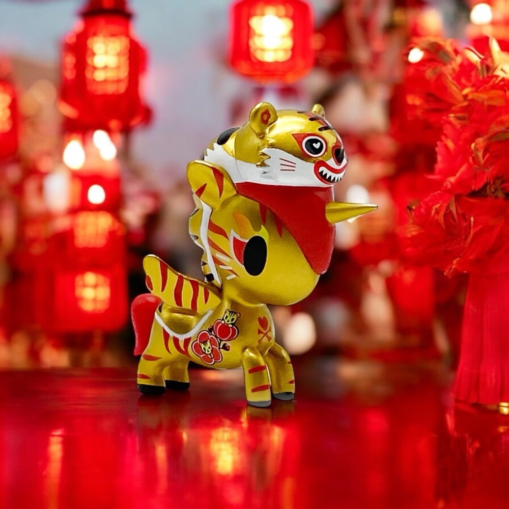NEW Tokidoki Year of the Tiger Unicorno Lunar New Year Art Figure Red & Gold NIB